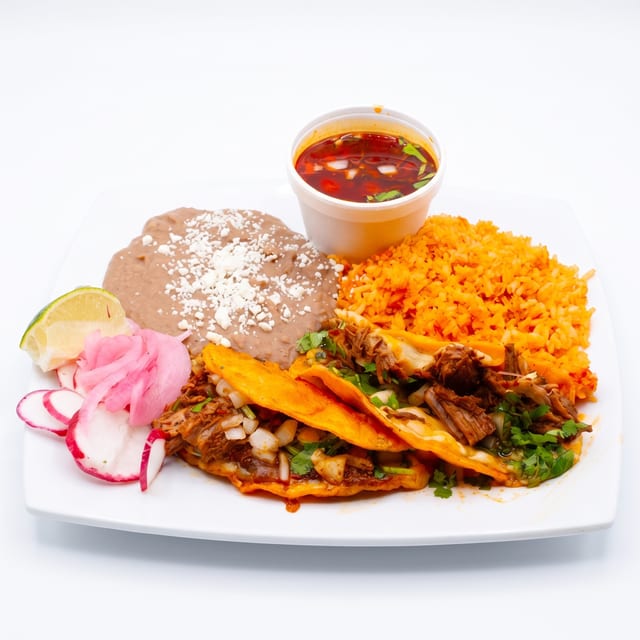 Birria Taco Plate Lunch.